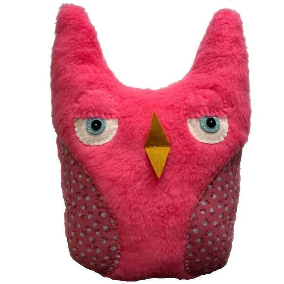 Woodland Owl Stuffed Animal Plushie Upcycled Hugging Buddy Neck Rest Pillow - Picture 1 of 3